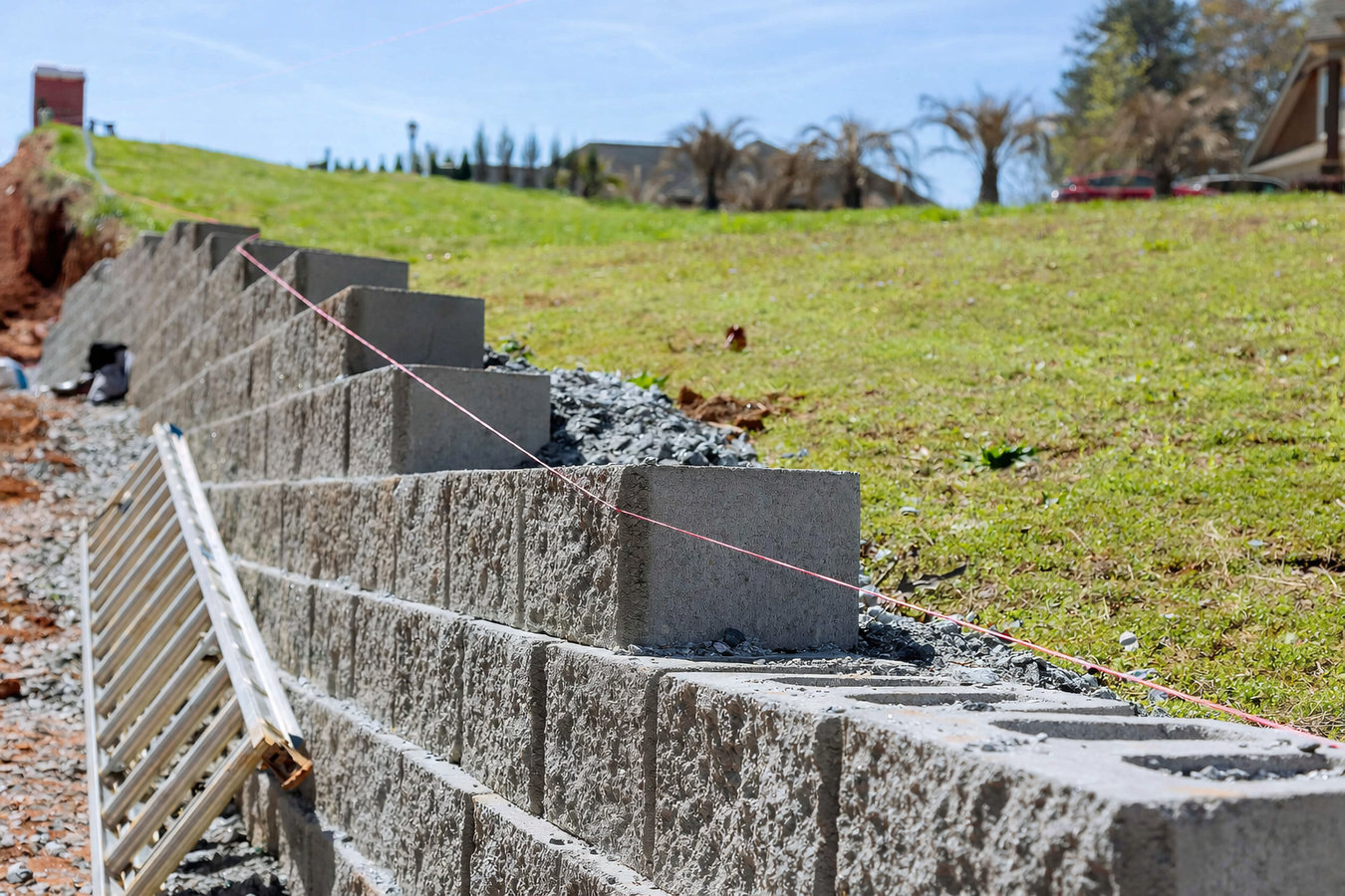 Retaining wall construction in Fayetteville, AR